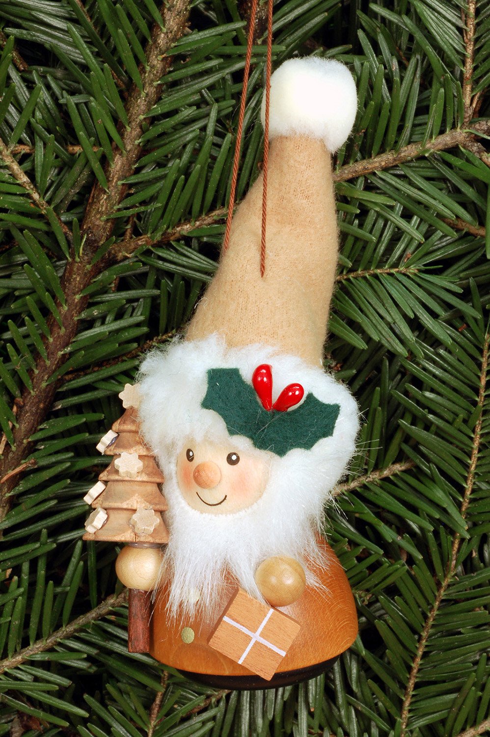 Little gnome Christmas tree decoration - Natural Santa's helper